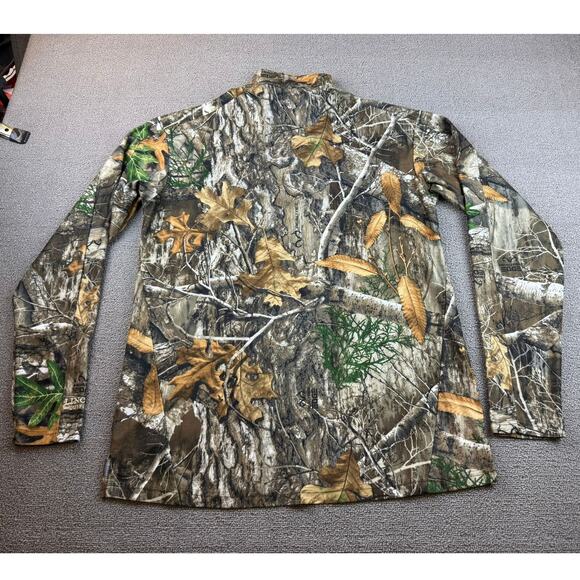 Lincoln Outfitters Men's Medium Real Rree Heavy Camouflage Hunting Quarter Zip - Picture 2 of 7
